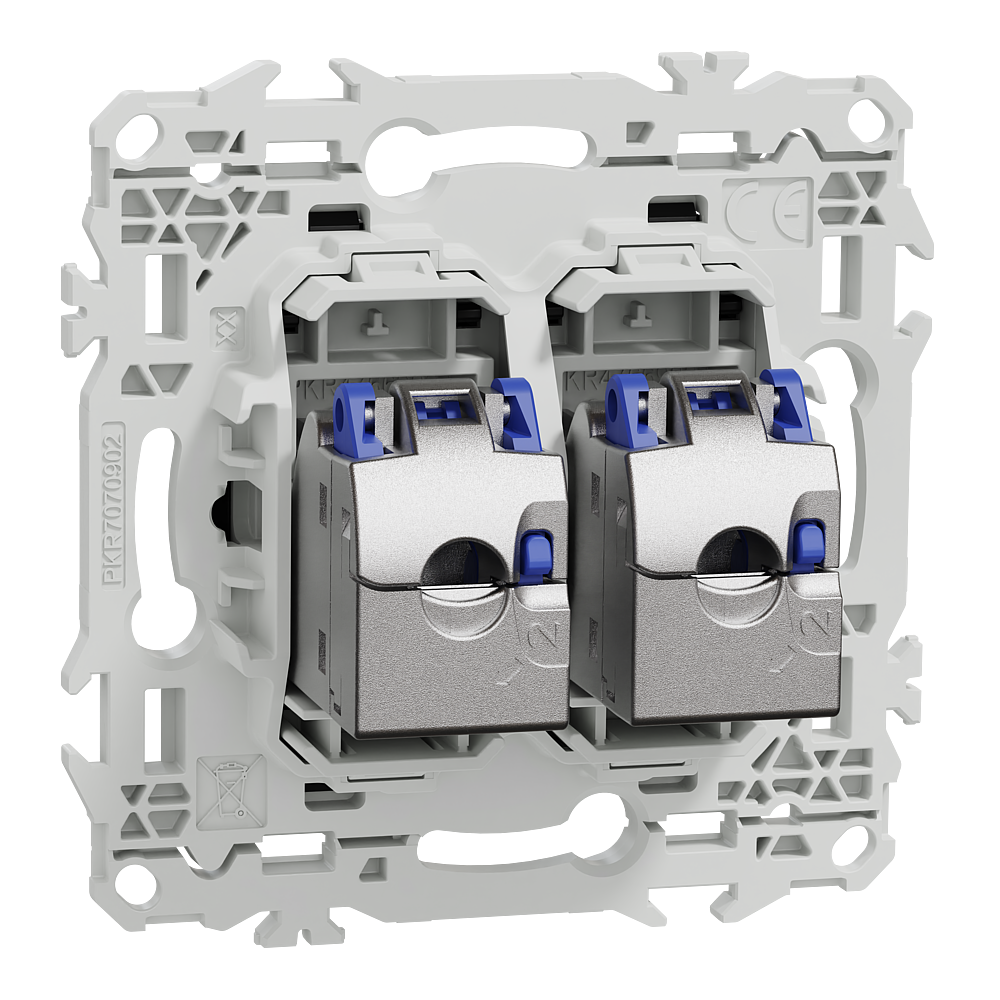 Odace prise double RJ45 cat.6a STP noir
